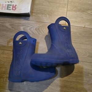 Crocs Rain Boots youth size 12 blue rubber